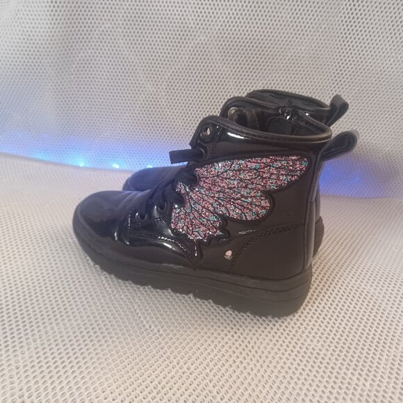 Skechers SN 303440L Kids Black Glitter Butterfly High-top Combat Boots US 13 - Picture 8 of 10